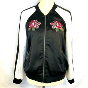 CUPCAKES AND CASHMERE EMBROIDERED BOMBER / TRACK JACKET